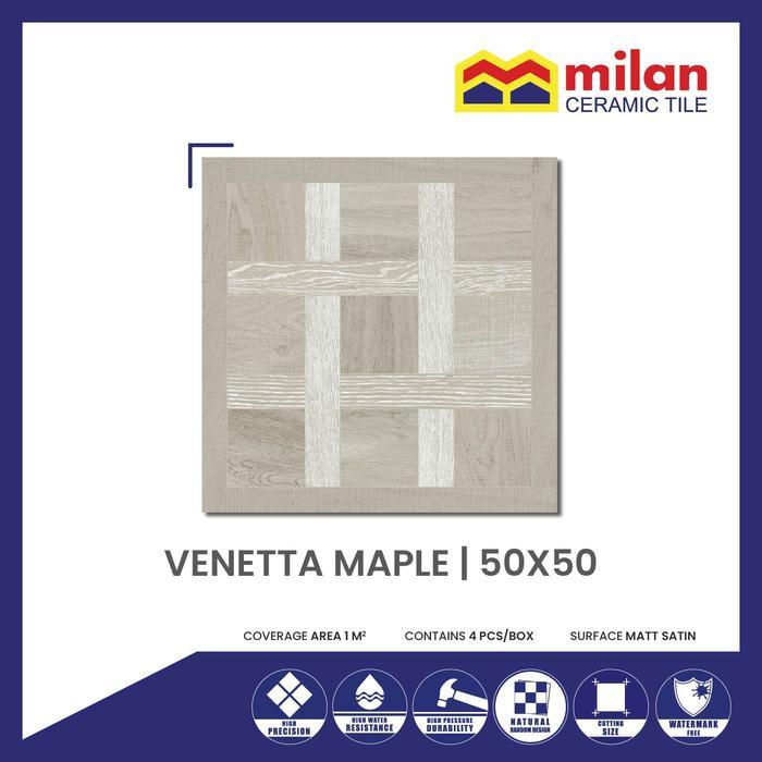 IDXXX- Milan Venetta Maple 50X50 Keramik Lantai Kayu Vintage Matt