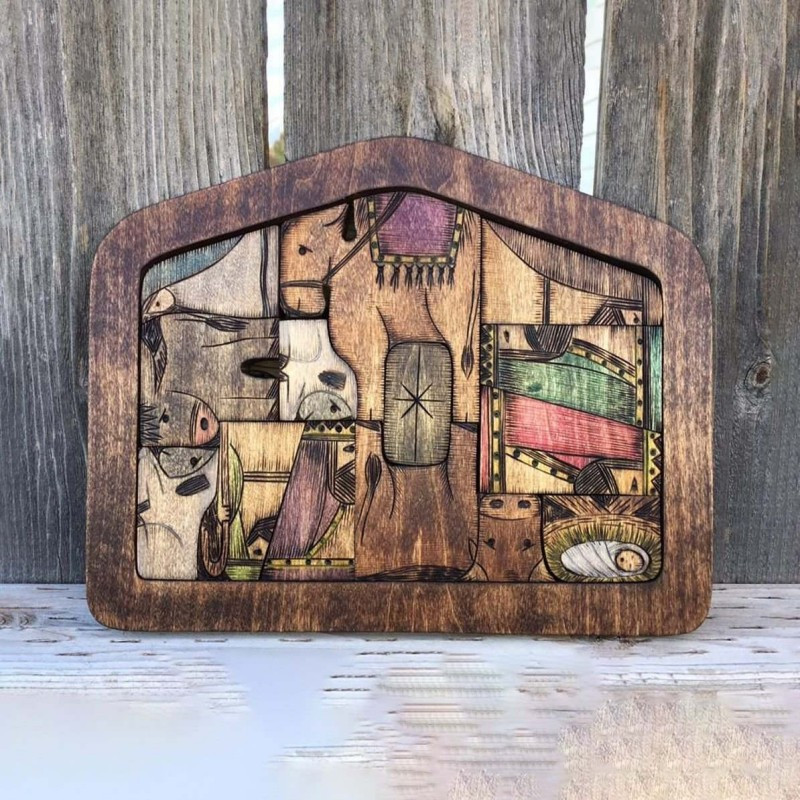 Nativity Puzzle With Wood Ed Design Wooden Jesus Puzzles Set Christmas Family Interact Jesus Puzzle