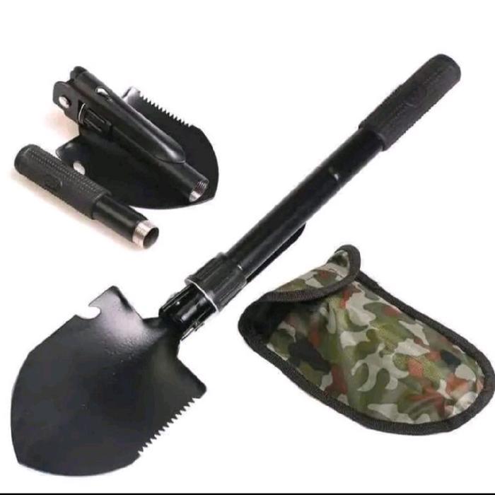 Skop Cangkul Lipat Bahan Besi Multifungsi + Tas
