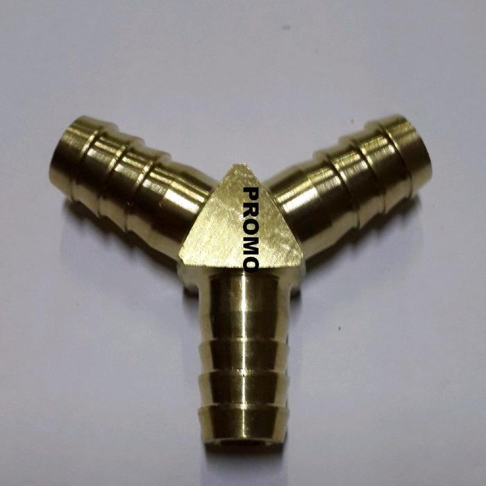 Y Hose Connector / Sambungan Y Selang 3/8 kuningan untuk selang gas