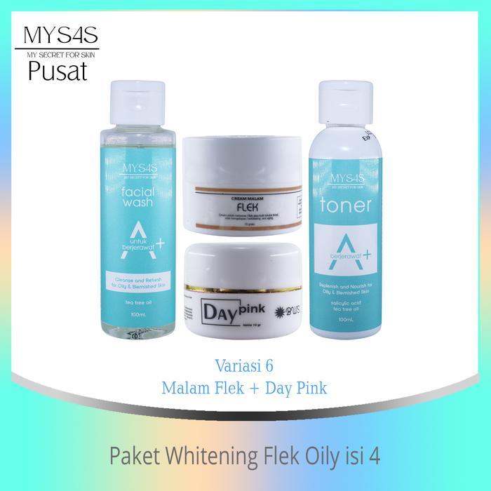 gss Mysas Skincare Paket Whitening Flek Oily isi 4 Pencerah Wajah Hitam Mengencangkan Muka