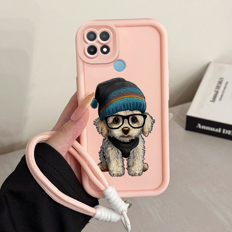 Casing Hp untuk OPPO A15 A15s A35 4G Case Silikon soft shell Berisi tali gantung Kasing Kesing Cesin