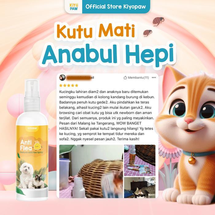 Promo Kiyopaw Obat Kutu Kucing Anjing Spray Herbal Aman Terjilat Pembasmi Kutu Kucing Anjing Spray