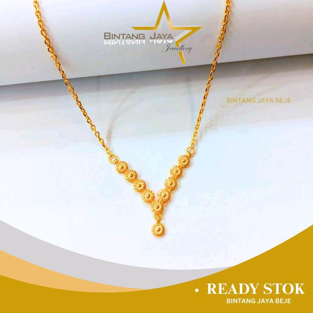Kalung Emas Asli - LM99 Matahari V Gantungan 43.8CM - Kadar LM99 - Berat 10gr - Kinclong mewah anti 