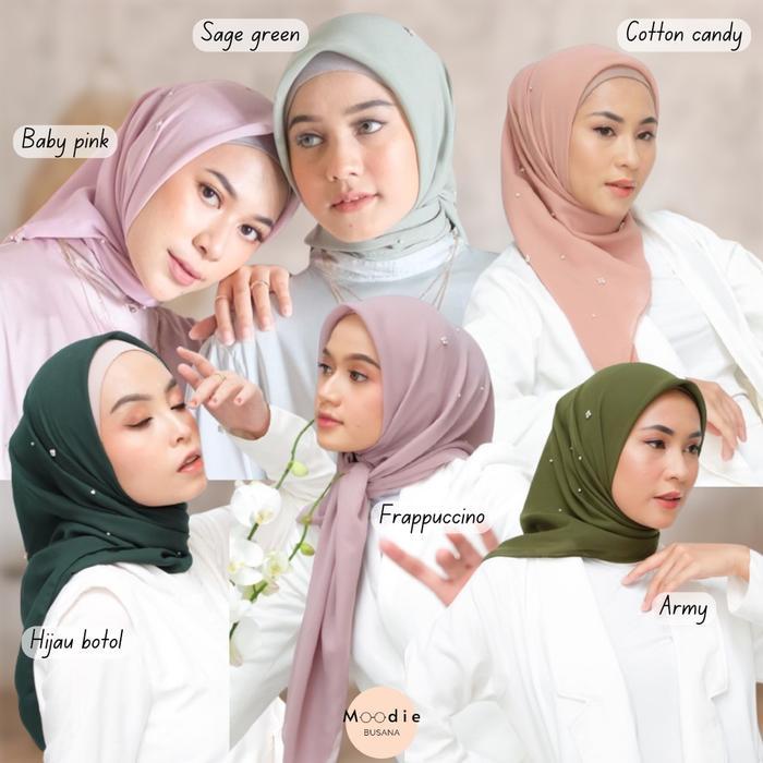 New- HIJAB BELLA SQUARE SEGI EMPAT PREMIUM MUTIARA SWAROVSKI DIAMOND MOTE