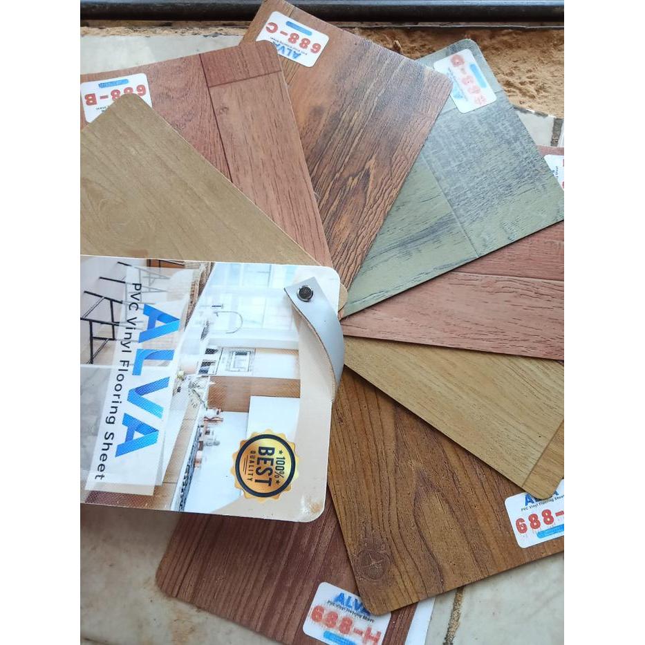 Karpet Lantai Vinyl Korea tebal 1.2mm Motif kayu