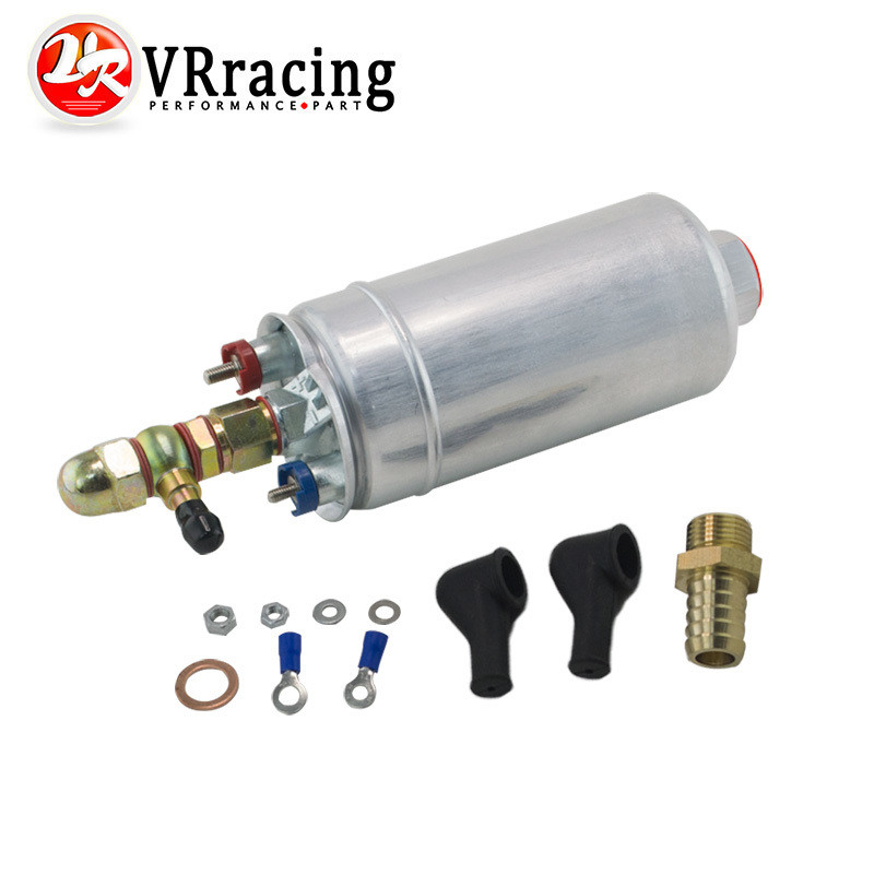 External Fuel Pump 0580 254 044 Fuel Pump With Banjo Fitting Kit Hose Adaptor Union 8Mm Outlet Tail