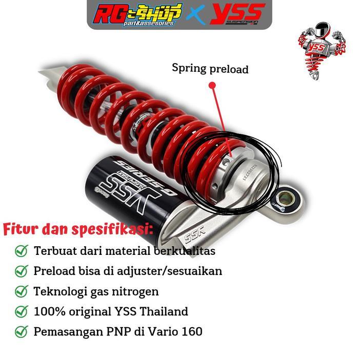 Shock Shockbreker YSS Tabung G Series Smooth Ecoline 340mm Click 160 Vario 160 Original Thailand