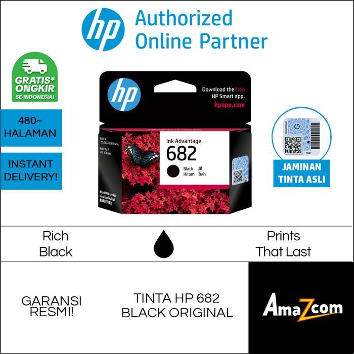 Hp Tinta 682 Black / Hitam Original Cartridge Tinta Asli Printer Hp 1216 2335 2336 2337 2775 2776