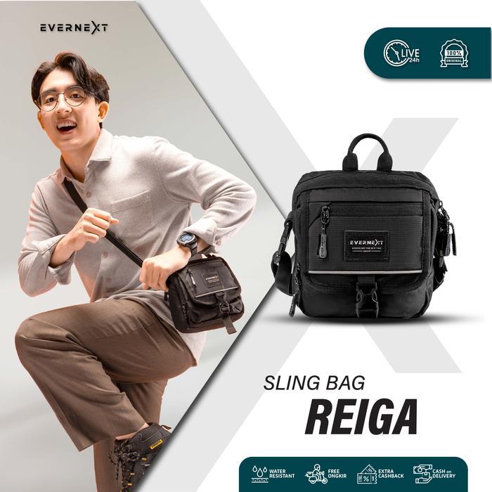 EVERNEXT - Tas Selempang Pria Sling Bag Pria Tas Selempang Mini Pria Tas Bahu Reiga