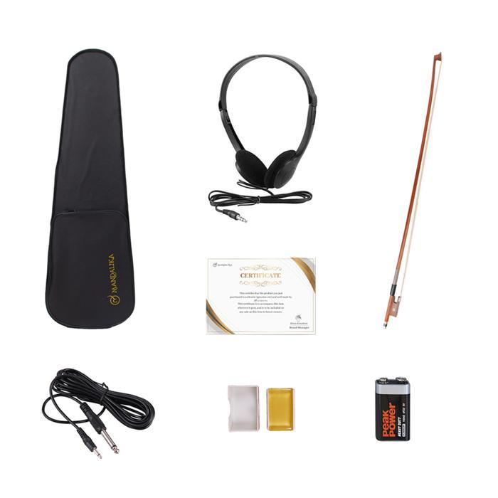 Biola Elektrik Mandalika Original Warna Putih Fullset Hardcase