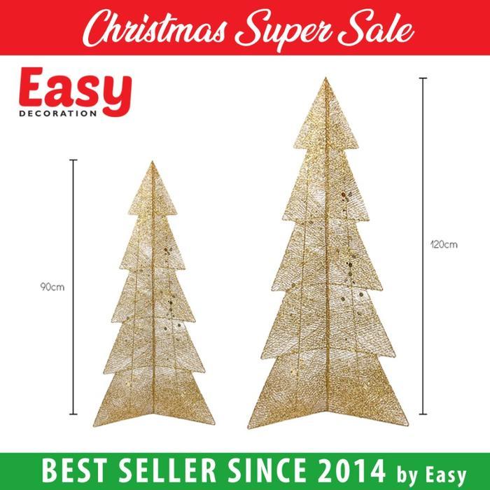 Pohon Natal Lipat Besi Gold