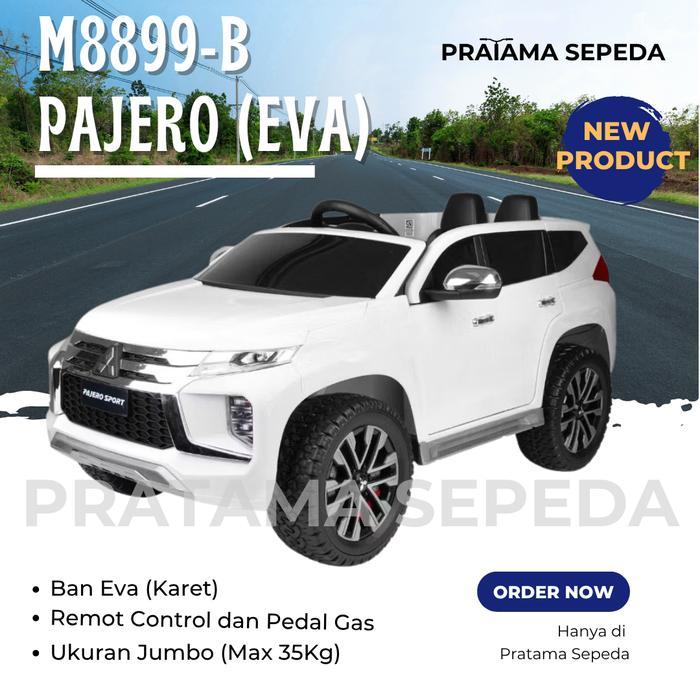 Mobil Aki Anak Model Pajero Sport Ban Karet Bisa Dinaiki Anak dengan Remote Control dan Pedal Gas