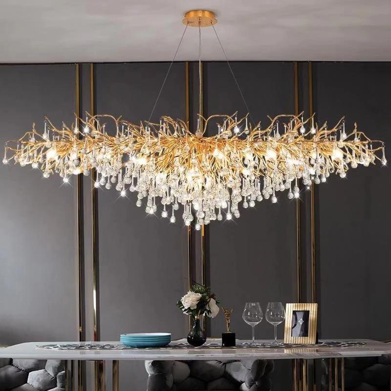 Luxury Led Crystal Chandeliers Gold Modern Ceiling Hanging Lamp