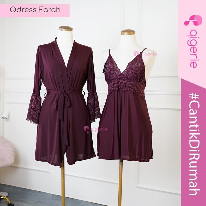 FARAH QIGERIE Baju Tidur Sexy Kimono One Set Kimono Lingerie Daster Kekinian