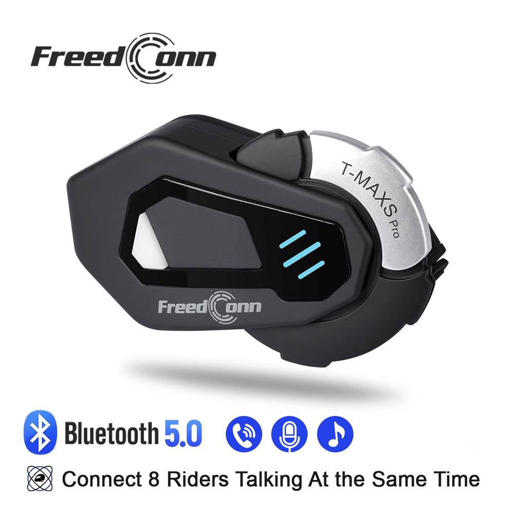 Freedconn Wireless Helmet Headset Motorcycle Intercom Bluetooth Music Fm Waterproof Moto Headphones