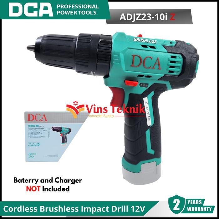 DCA ADJZ23-10i Z Mesin Bor Baterai Cordless Brushless Impact Drill 10mm 12V ADJZ23-10iZ