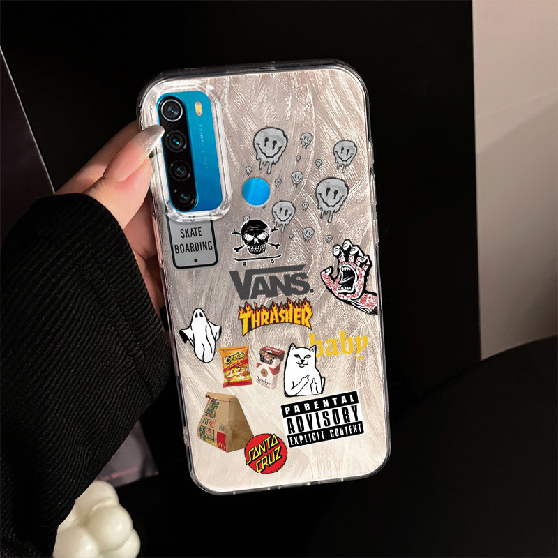 Casing Hp Xiaomi Redmi Note 8 Redmi Note 8T Case Casing pola tengkorak dan hantu Kasing HP Cesing Si