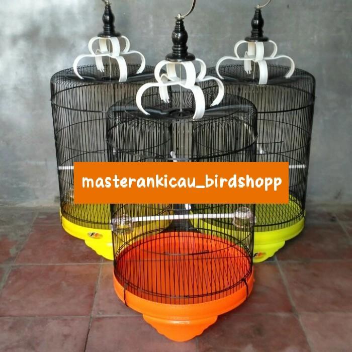 sangkar kandang besi bulat mahkota fullsett jumbo mewah