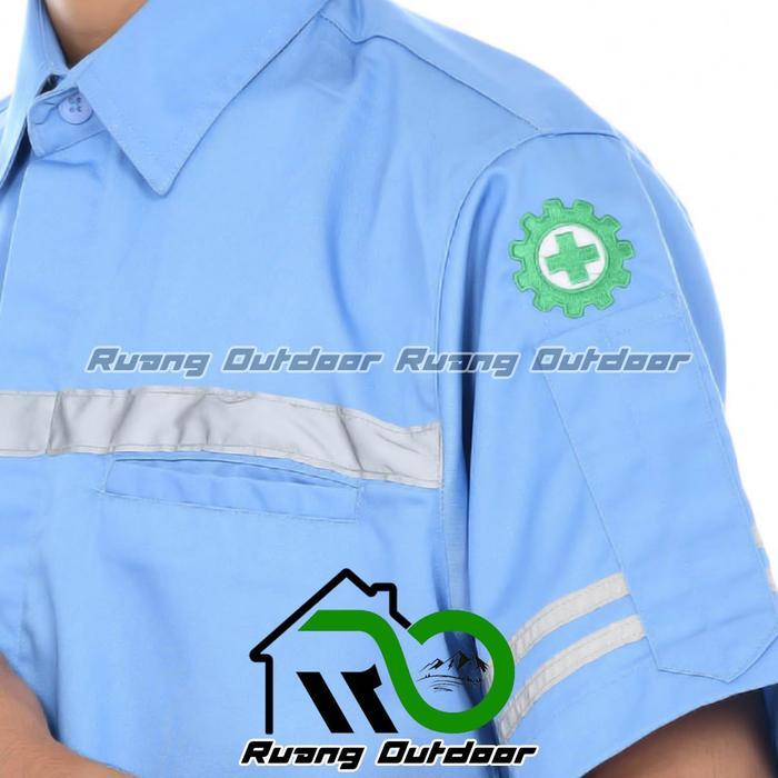 Baju Kemeja Safety Wearpack K3 Lengan Pendek Proyek Tambang Pln