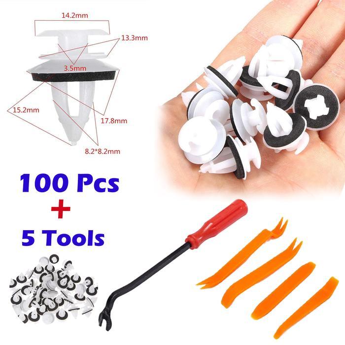 Baut Rivet Klip Kancing Harboot Pintu Mobil Body Dashboard Rivet 100 - 50 pcs klip pengikat body