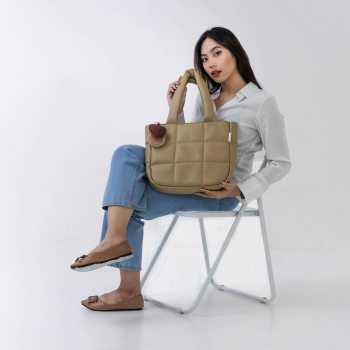 Doyle Pilvy Tas Laptop Puff Tote Bag Unisex Anti Air 14 Inch Material Polyester & Vegan Leather