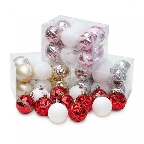 Yeraya Hiasan Bola Natal Putih Warna 6Cm Isi 12 Bola Natal Besar Bola Gantung Pohon Natal Aksesoris