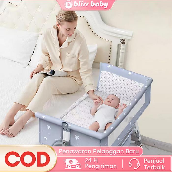 [Cod] Bliss Baby Now Tinggi Dapat Disesuaikan Tempat Tidur Bayi Box Bayi Kursi Goyang Bayi Lipat
