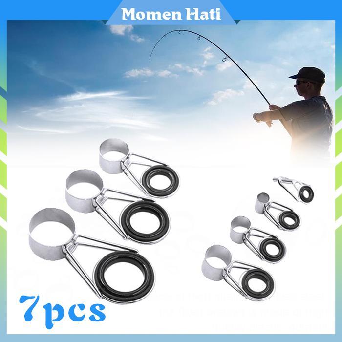 BERKUALITAS! 7Pcs Cincin Joran Pancing Set Teleskopik / Aksesoris Joran Pancing