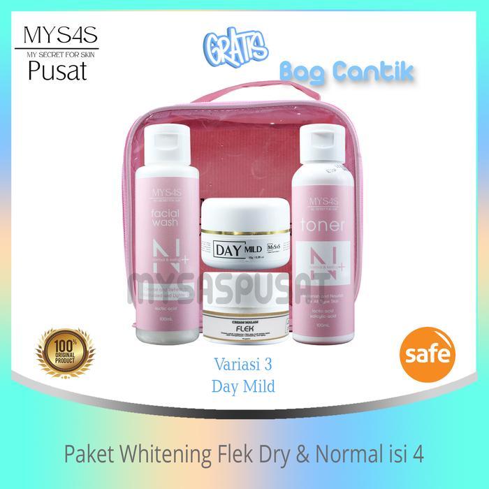 gss MySAS Skincare Paket Whitening Flek Dry & Normal isi 4