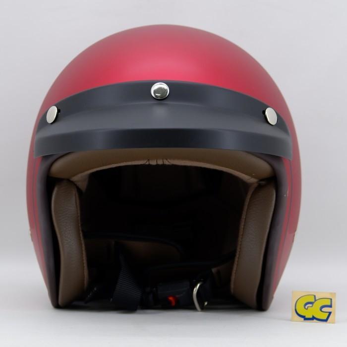 ASLI Helm Half Face Yamaha Helmet YJN15 Uno Red XL READY STOCK