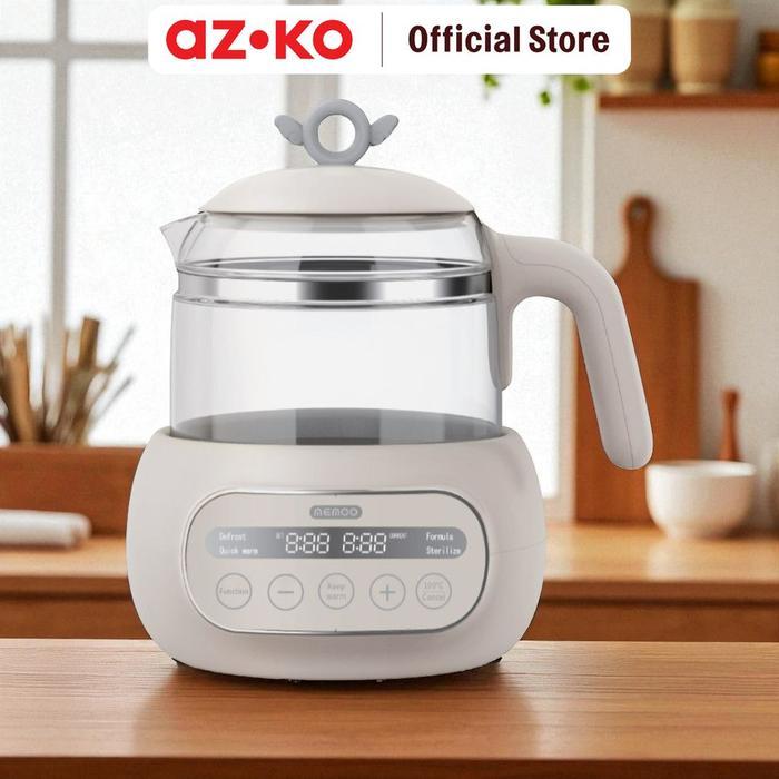 AZKO Memoo 1.2 ltr Teko Listrik Bayi Digital - Putih Ceret Food Grade Dengan Handle Ketel Air