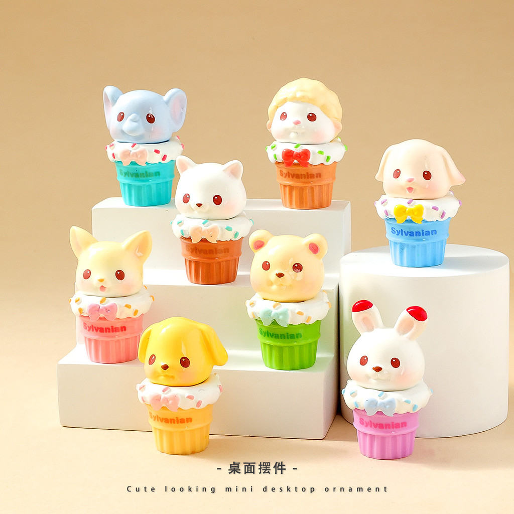 Figure Miniature Bean Resin Sylvanian Seri Colorful Cupcake