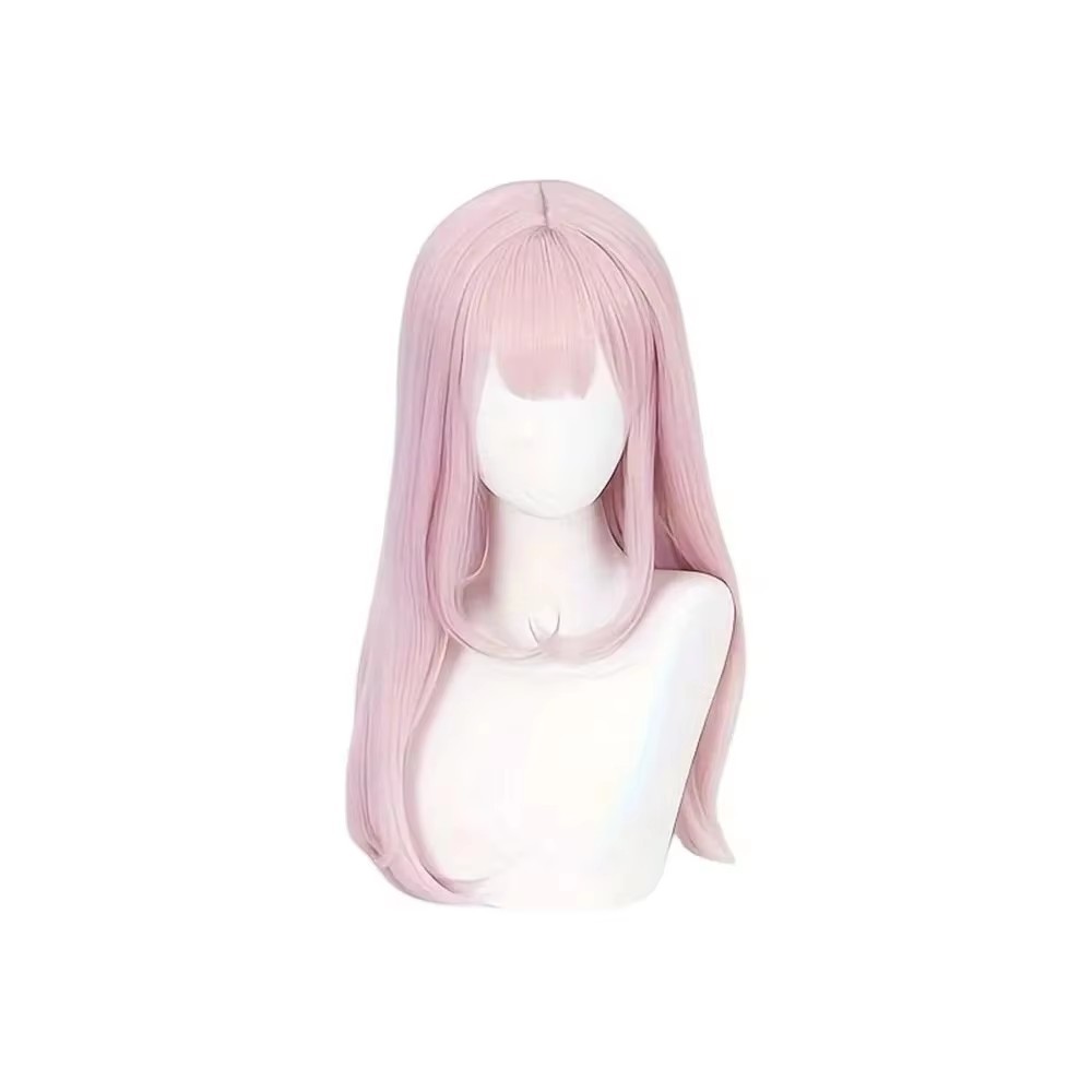 Anime Cosplay Fujiwara Chika Wig Long Straight Pink Synthetic Hair Peluca For Frieren Festival Role