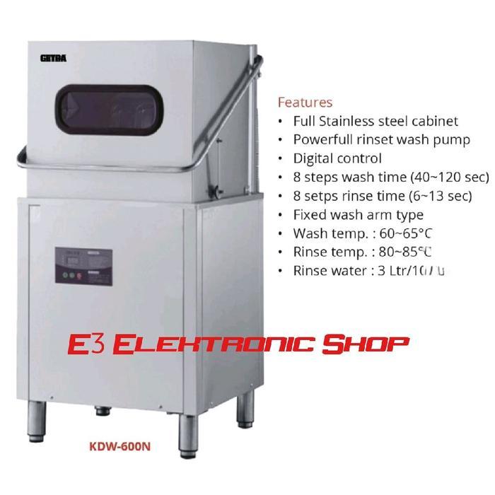 Mesin Pencuci Piring Komersial GETRA KDW-600N, Kapasitas 800 Item, Dimensi 650x1350x690mm