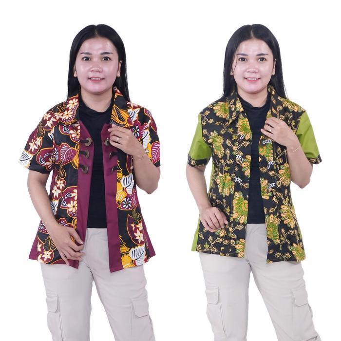 (COD) ORALIA BLOUSE BATIK OUTER BIGSIZE LD 140 / ATASAN BATIK OUTWEAR JUMBO
