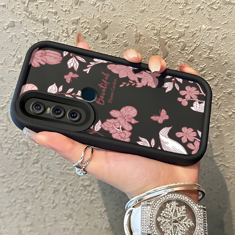 Casing Hp VIVO V15 Case Casing Bunga pola Kasus HP Tangga Langit Mewah Silikon Softcase Kasing