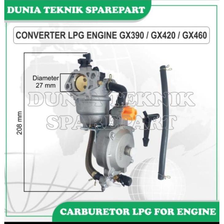 GX390 GX420 GX460 KARBURATOR GAS LPG MESIN / KARBURATOR CONVERTER LPG