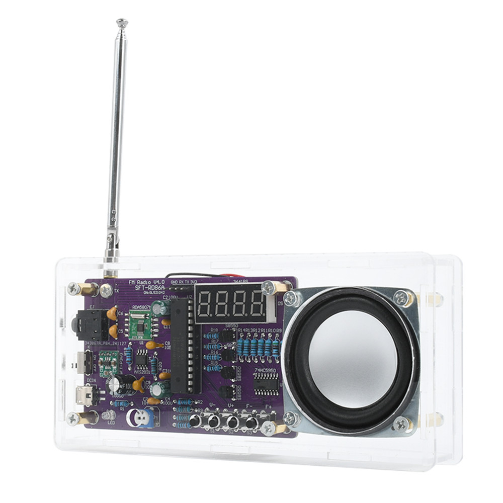 FM Radio Soldering Kit 87.5MHz~108MHZ Digital Tube Display FM Radio Electronic Soldering Learning