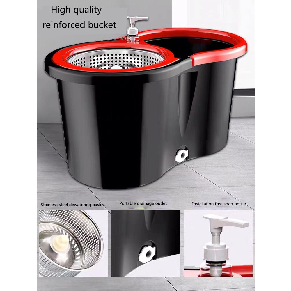 - Futuknight Easy Wring Microfiber Spin Mop 360 Bucket Floor Cleaning