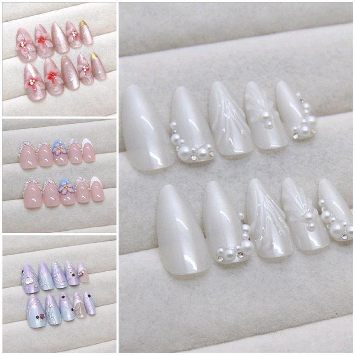 Terlaris Kode Z - Kuku Cantik 24pcs set Kuku Palsu Fake Nails Box Free lem cair / jelly tahan air