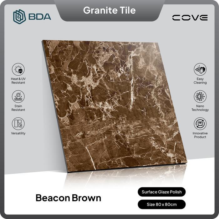 BDA Granite Tile Granit 80x80 Keramik Lantai Keramik Dinding Beacon Brown