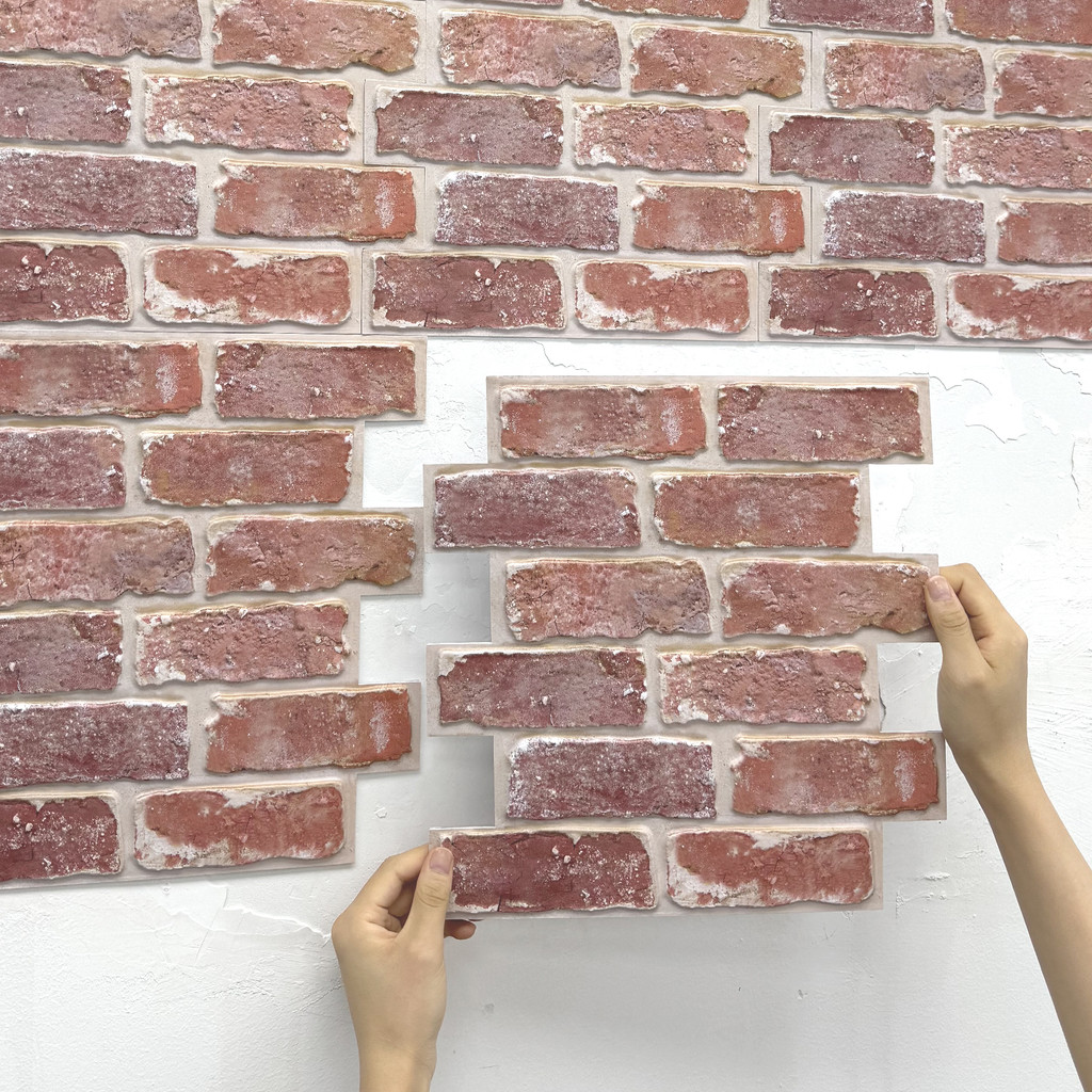 10 Pcs 3D Wall Panels Peel and Stick, 3D Brick Wall Stickers, Adhesive Tile Backsplash Kitchen,