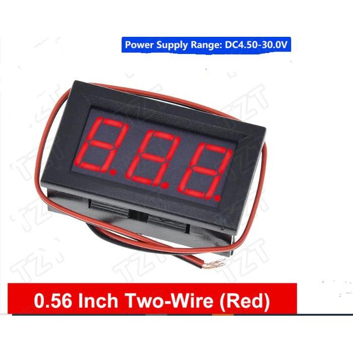 Digital Voltmeter Mini waterproof Dengan Frame V DC 2 kabel