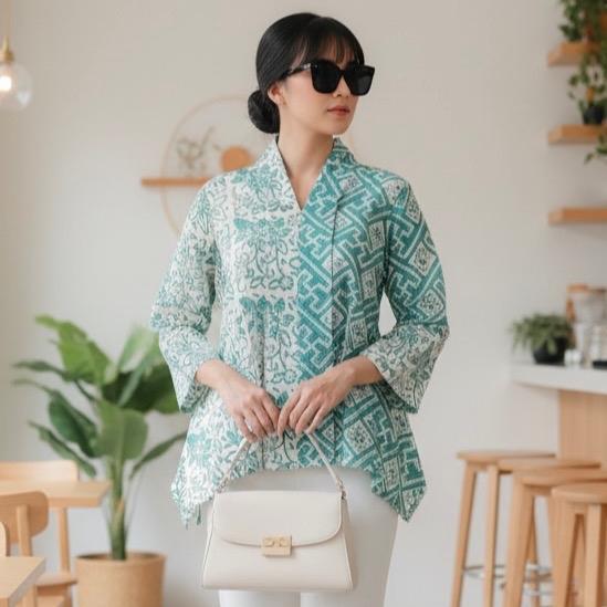 Promo Shanaya Atasan Batik Wanita Modern Blus Kartini Batik Seling Batik Cap Garutan Blouse Kemeja