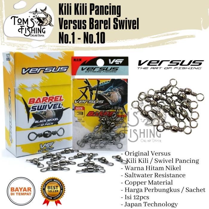 Kili Kili Pancing Versus Barel Swivel No.1 - No.16 (Hitam) Murah - Toms Fishing