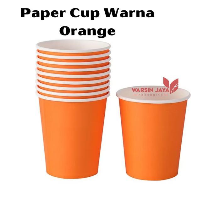 35jnw- Paper Cup - Gelas Kertas Warna Polos Isi 50Pc