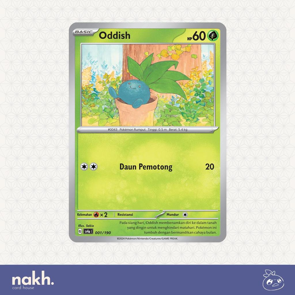 Kartu Pokemon TCG Indonesia Harta Berkilau ex sv4a 001/190 Oddish