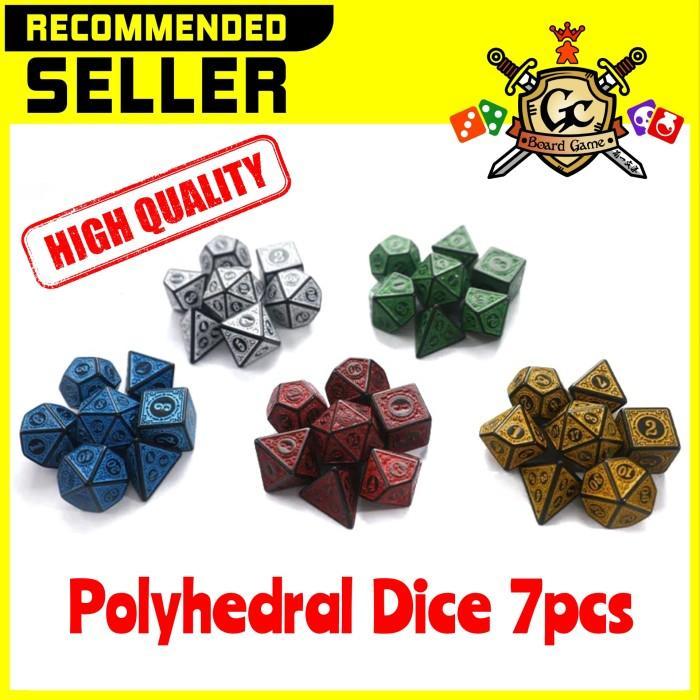 Carved Pattern Polyhedral Dice Dadu Board Game