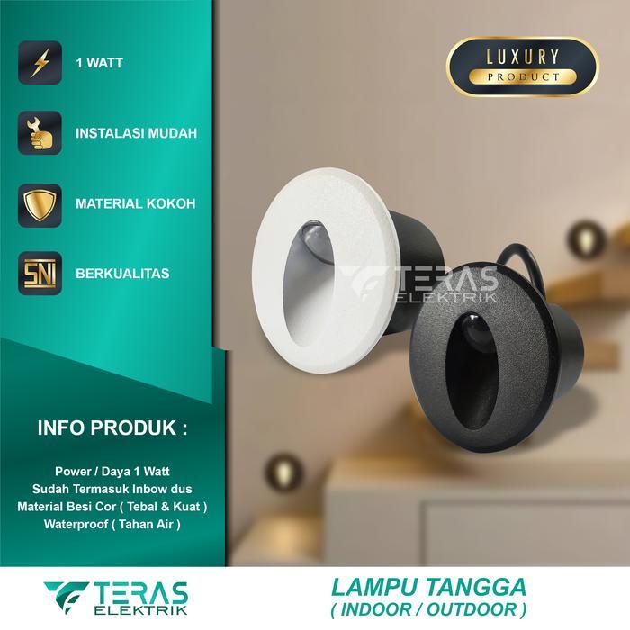 LAMPU TANGGA DINDING 1 WATT STEPLIGHT LED TANAM CAHAYA WARMWHITE